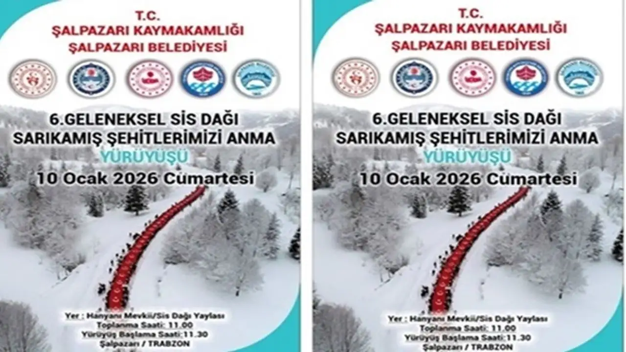 6. Geleneksel Sis Dağı Sarıkamış Şehitlerimizi Anma Yürüyüşüne Davetlisiniz