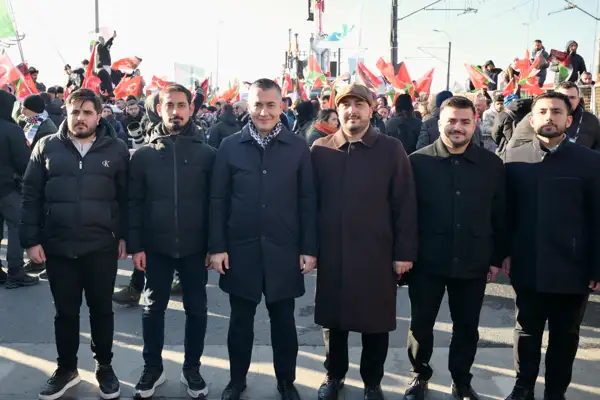 Başkan Vekili Aksoy, Filistin’e destek yürüyüşüne katıldı