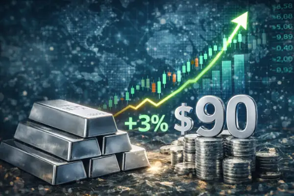 Gümüş yüzde 3'ün üzerinde artışla 90 dolara yükseldi