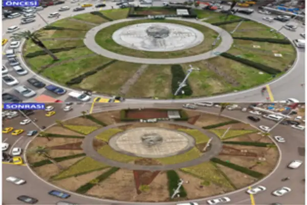 İzmir’de 9 Eylül Meydanı peyzaj çalışmalarıyla yenilendi