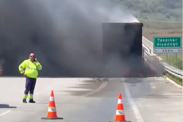 Bursa-İzmir Yolu’nda tır yangını
