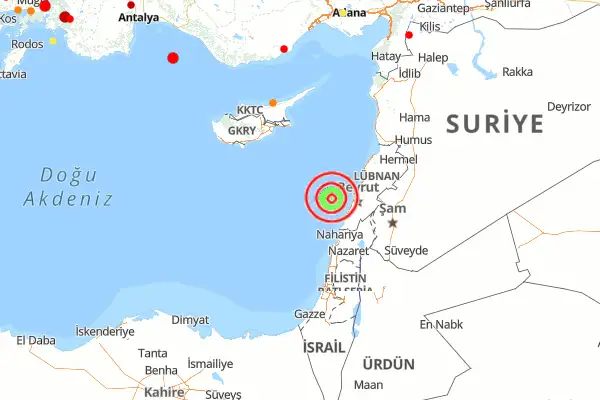 Doğu Akdeniz'de deprem