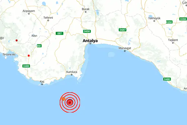 Akdeniz'de 4.7 büyüklüğünde deprem