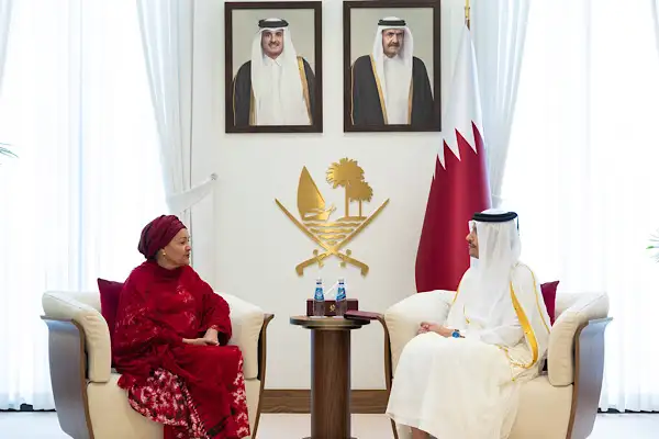 Al Thani, BM Genel Sekreter Yardımcısı Muhammed ile görüştü