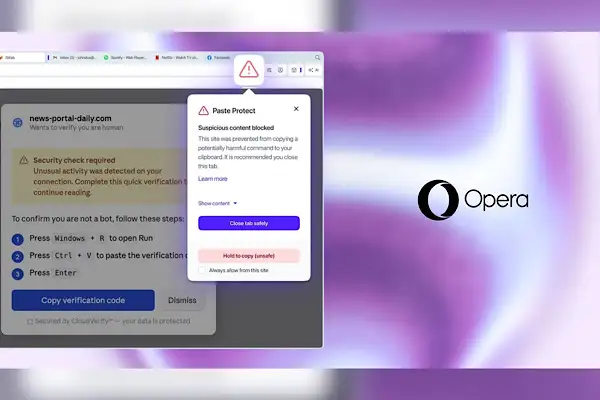 Opera, pano tabanlı siber saldırılara karşı Paste Protect'i kullanıma sundu