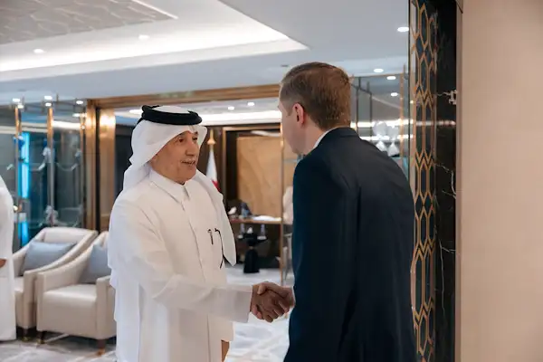 Al Muraikhi, Belarus Büyükelçiliği Geçici Maslahatgüzarı Malafei'ye veda etti