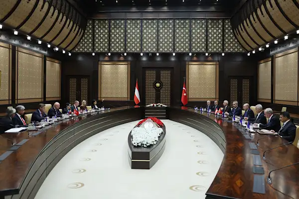  Cumhurbaşkanı Erdoğan, Stocker ile heyetler arası görüşme gerçekleştirdi