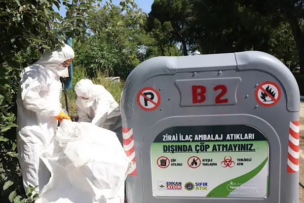 Osmangazi’de kırsal mahallelere zirai atık dönüşüm konteynerleri yerleştiriliyor