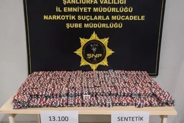 Suruç’ta 13 bin 100 sentetik ecza hap ele geçirildi