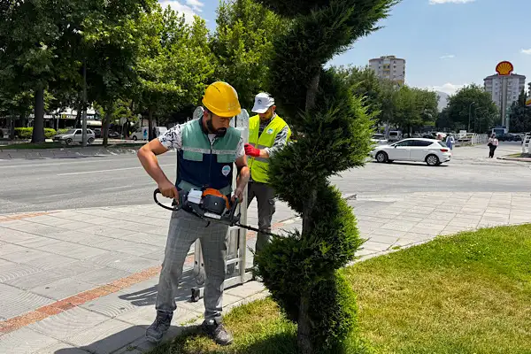 Kayseri’de yeşil alanlarda bakım ve budama çalışmaları sürüyor