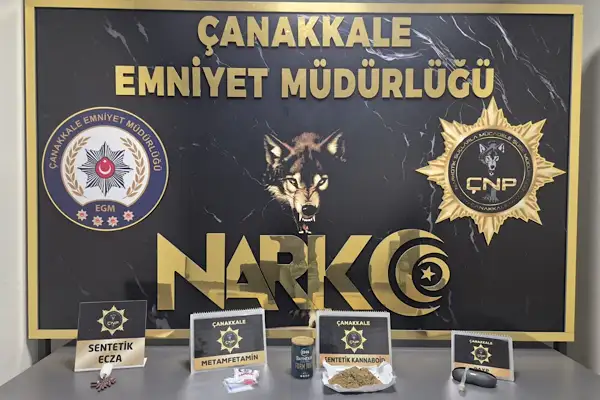Çanakkale'de 844 gram narkotik madde ele geçirildi