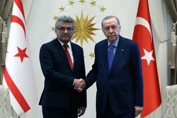 Cumhurbaşkanı Erdoğan, KKTC Cumhurbaşkanı Erhürman ile görüştü