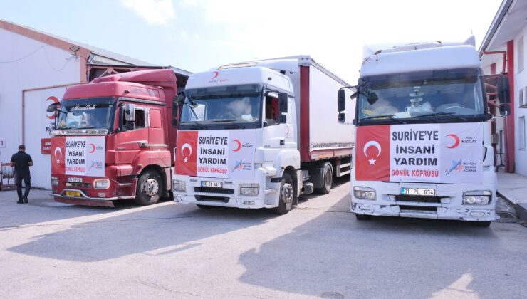 Adana Büyükşehir Belediyesi’nden Suriye’ye 3 tır insani yardım malzemesi