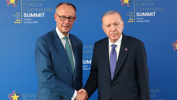 Cumhurbaşkanı Erdoğan, Almanya Başbakanı Merz ile Tiran'da görüştü