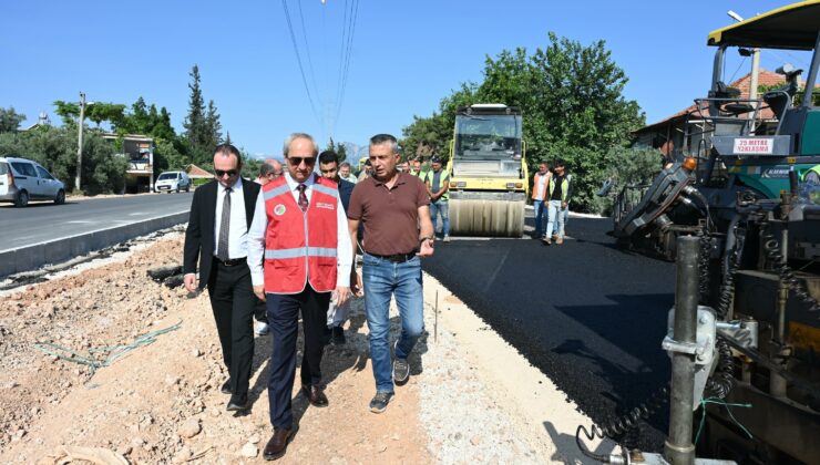 Zeytin Dalı Caddesi’nde sıcak asfalt çalışması yapıldı