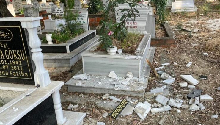 Antalya’da mezarlığa saldırı: 12 mezar taşı kırıldı