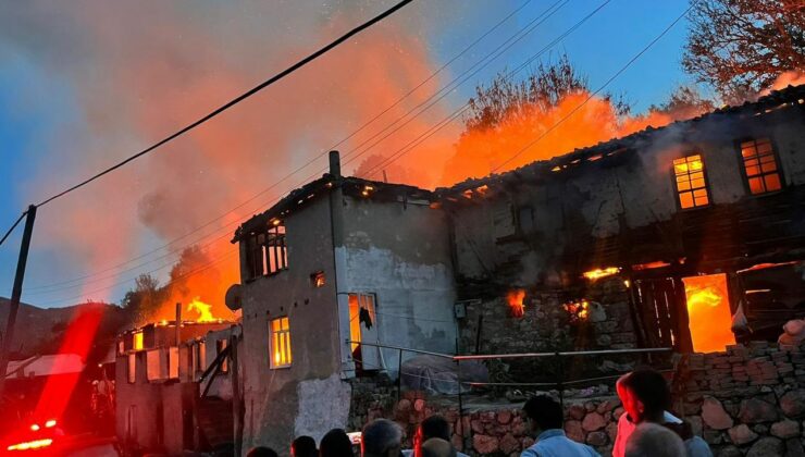 Amasya’nın Soku Köyü’nde korkutan yangın: 4 ev kül oldu