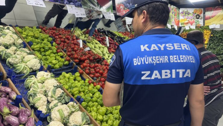 Kayseri Büyükşehir Belediyesi Zabıta ekiplerinden marketlere denetim