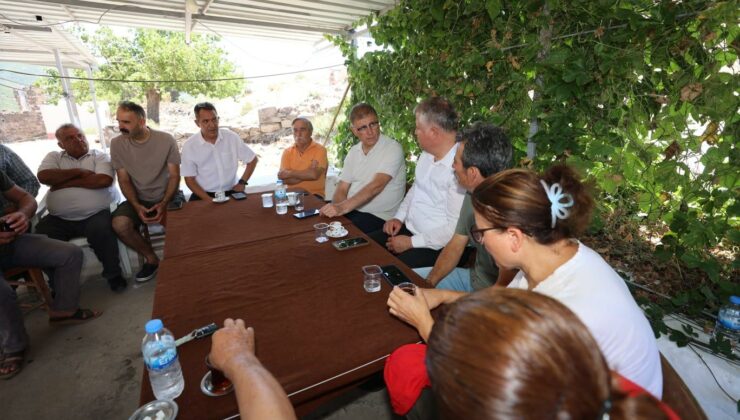 Başkan Tugay, yangın bölgelerini ziyaret etmeyi sürdürüyor