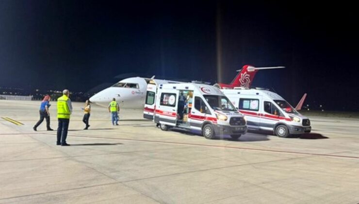 Gece yarısı ambulans uçakla hayat kurtaran müdahale
