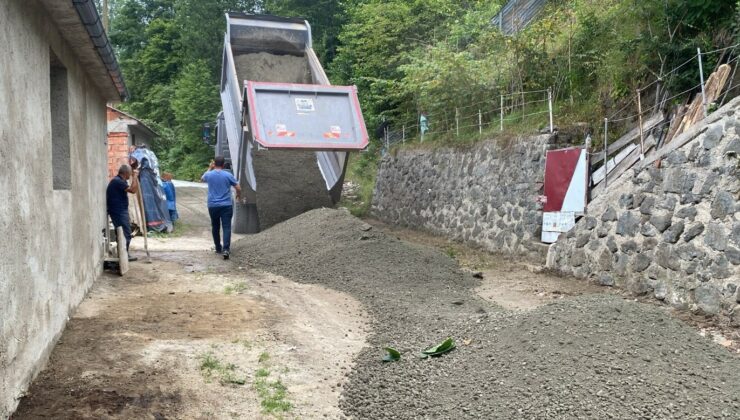 Trabzon Büyükşehir Belediyesi, kuru beton serimi gerçekleştirdi