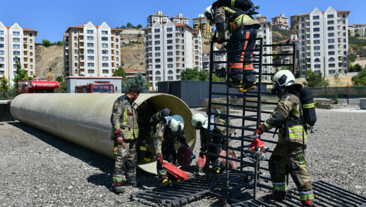 Ankara İtfaiyesi’nin yeni personeline yönelik eğitimler sürüyor
