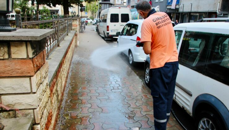 Giresun’da cadde ve sokaklar temizleniyor