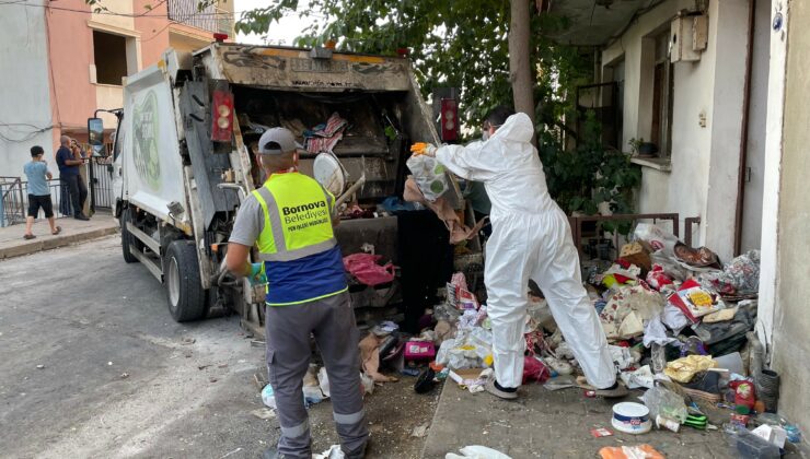 Bornova Belediyesi, çöp evi temizledi