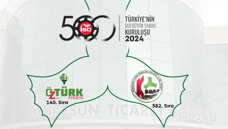Giresun’un iki firması ISO ikinci 500 arasına girdi