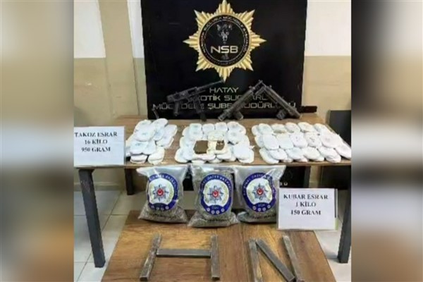 Altınözü’nde yüklü miktarda uyuşturucu ve silah ele geçirildi