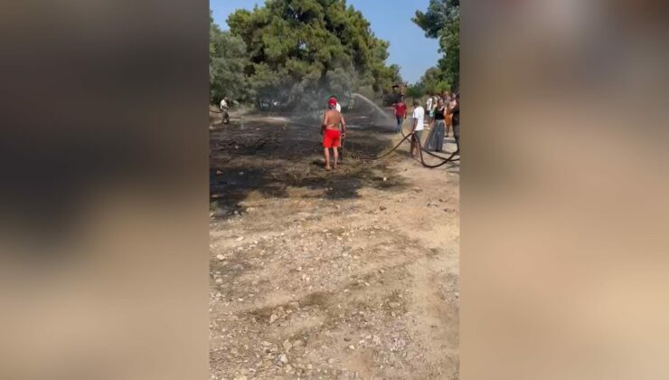 Bozbük’te çıkan yangın, vatandaşların yoğun çabalarıyla büyümeden söndürüldü