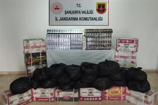 Şanlıurfa’da gümrük kaçağı sigara ve çay ele geçirildi